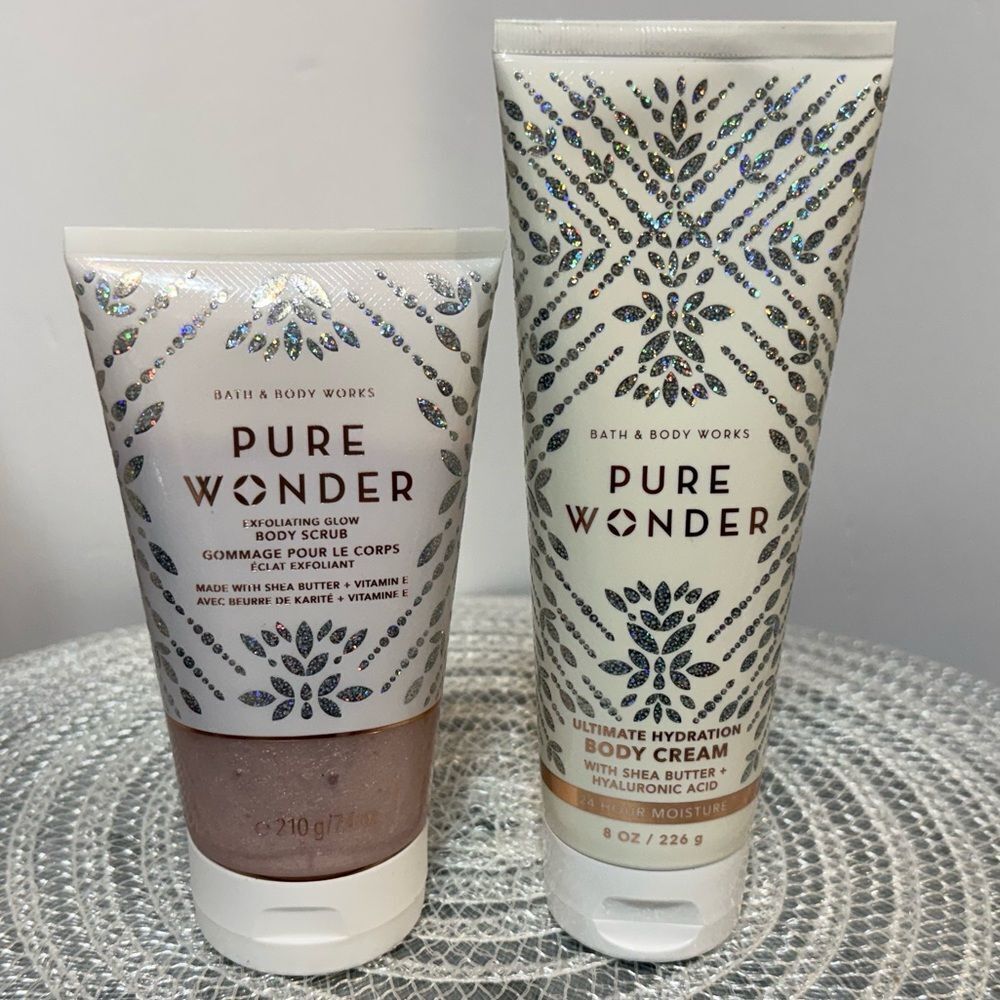 BBW Pure Wonder Body Scrub and Body Cream Set of 2 NWT